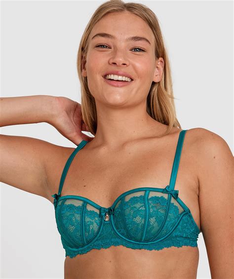 Bras N Things Bethany Full Cup Balconette Bra Teal