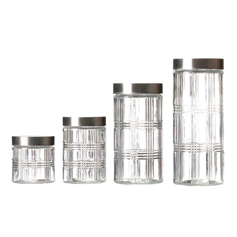 TARRO HERM TICO CRISTAL REDONDO TAPA ACERO INOXIDABLE PARA COCINA