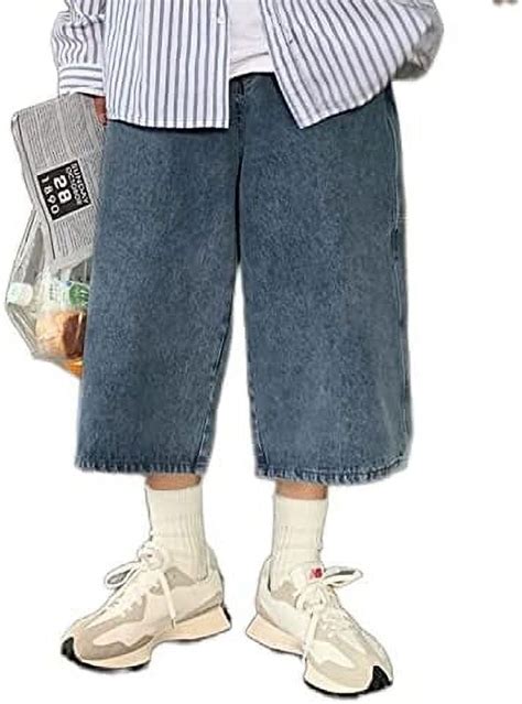 Kukuzhu Long Denim Shorts Jorts Y2k Aesthetic Baggy Jeans Short