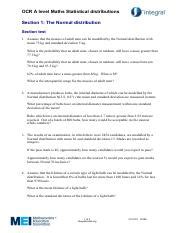 The Normal Distribution Test Pdf Ocr A Level Maths Statistical