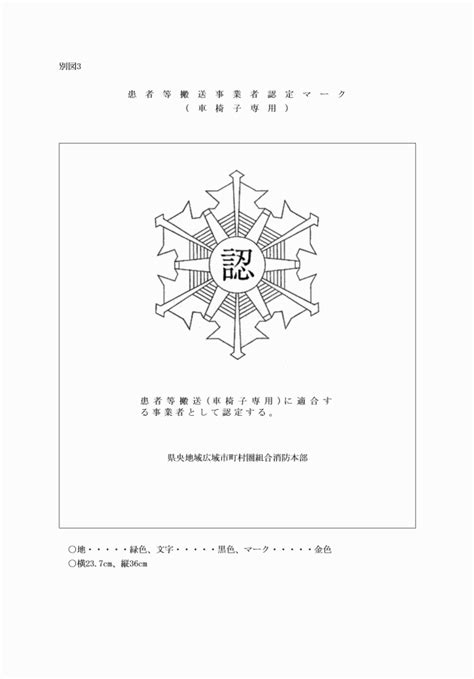 県央地域広域市町村圏組合消防本部患者等搬送事業に対する指導及び認定に関する要綱