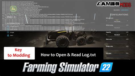 Start Modding Locate Your Log File For Giants Editor Fs 22 Youtube