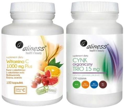 Zestaw Witamina C 1000 Mg Plus Bioflawonoidy Cynk Organiczny Trio