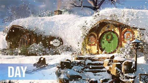 Hobbit Winter Day Ambience H In The Shire Snow Falling Sledding