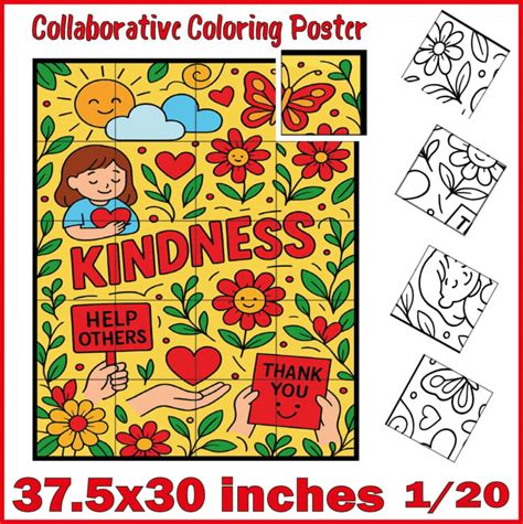 kindness day coloring project collaborative poster  kind activities