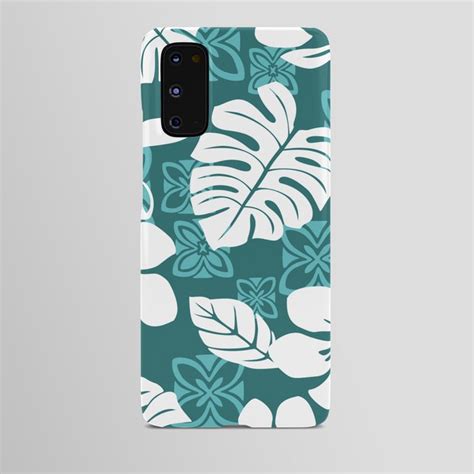 Aqua Teal Turquoise Hawaiian Banana Leaf Hibiscus Flower Bloom Aloha