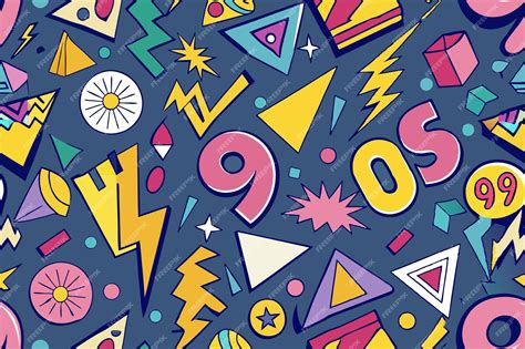 Premium Vector | A pattern that celebrates 90s pop culture ...