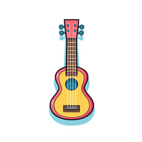 Una Guitarra Que Tiene Una Cinta Azul En Ella Vector Premium