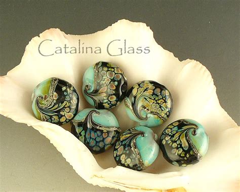 SRA Handmade Lampwork Beads Copper Green And Raku By Catalina Etsy