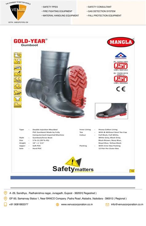 Safety Pvc Gumboots At Best Price In Junagadh By Venus Corporation ID