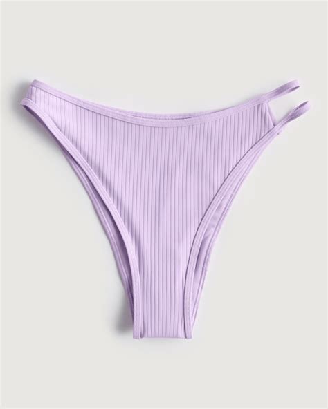 Womens Gilly Hicks High Leg Ribbed Cheeky Bikini Bottom Womens