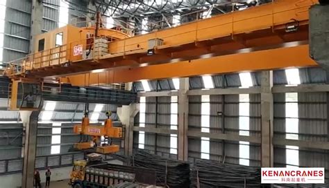 Rolling Mill Bay 10t Overhead Bridge Crane Rectangular Lifting Magnet