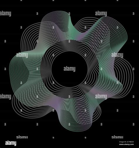 Abstract Wavy Vector Frame Shape Guilloche Logo Shape Of Circle And