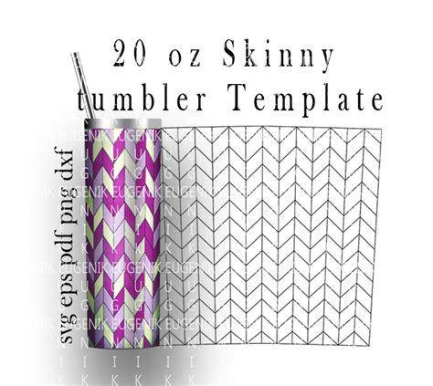 Tangram Tumbler Template Svg Chevron Pattern Template Svg Etsy