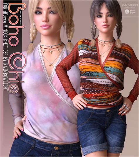 Boho Chic For Dforce V Neck Knit G F Daz D