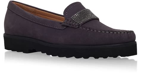 Carvela kurt geiger Charlie Flat Loafers Shoes in Gray (Grey) | Lyst