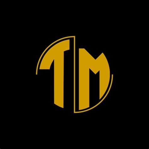 Diseño de logotipo de círculo de letras tm Vector Premium