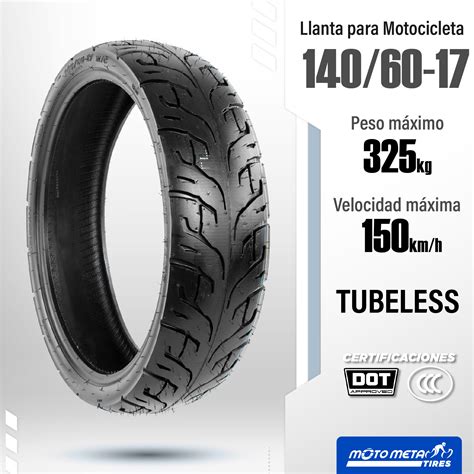 Motometa Detalles Llanta Para Motocicleta 140 60 17 MR127 6PR 69P