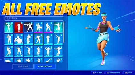 Fortnite All Free Emotes And Dances Chapter 1 Season 1 Chapter 2