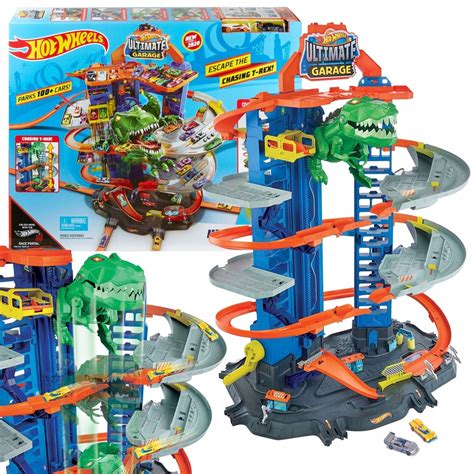 Zestaw Hot Wheels Mega Gara T Rexa Samochody