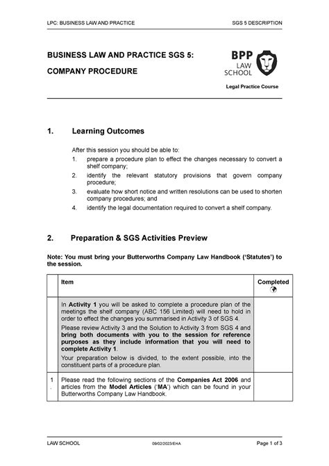 BLP SGS 05 Description 22 23 LPC BUSINESS LAW AND PRACTICE SGS 5