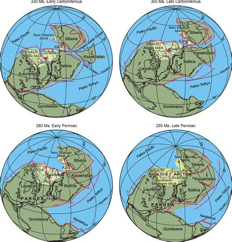 Fig 10 Plate Tectonic Reconstructions Showing The Position Of The