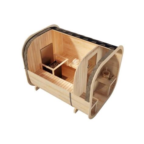 Sauna extérieur FINNTHERM ScandiCube Premium Rond Épicéa nordique