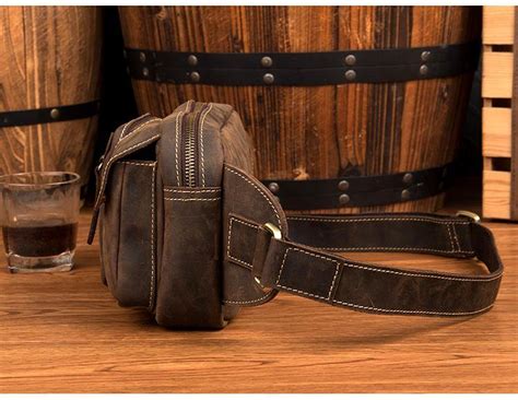 Cool Brown Leather Fanny Pack Mens Waist Bags Hip Pack Belt Bags Bumba Iwalletsmen