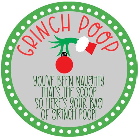 Grinch Poop Tags Grinch Tags Grinch Labels Candy Stocking - Etsy Canada