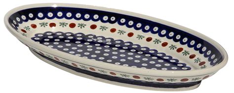 Polish Pottery Large Oval Serving Dish Classic Design 41 Oval Serving