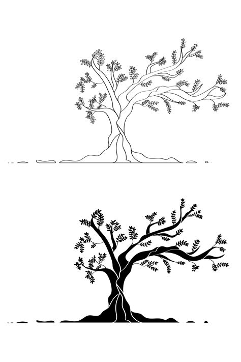 Premium Vector Olive Trees Silhouette Olive Tree Olive Tree