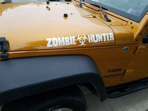 2X ZOMBIE HUNTER EDITION for JEEP Wrangler CJ TJ YK JK Hood Vinyl ...