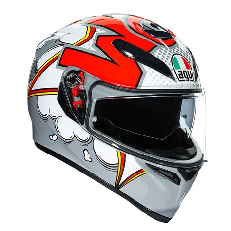 Agv K Sv Bubble Helmet Grey White Red Ag A My Full Face