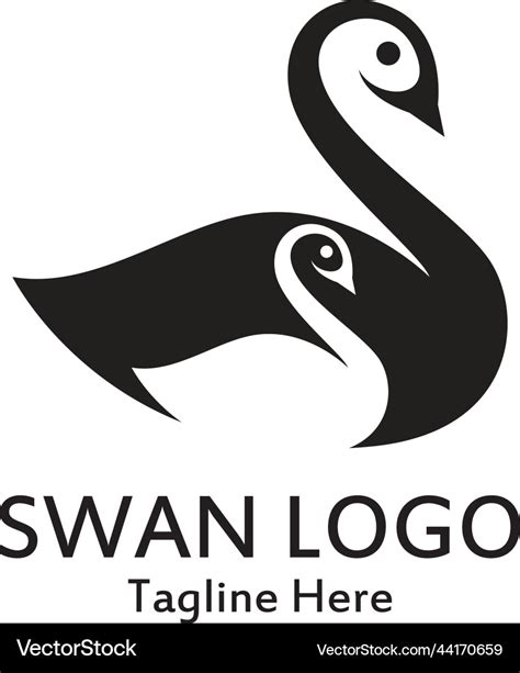 Swan Logo Simple Icon Template Creative Design Vector Image