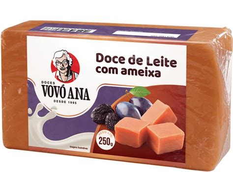 Doce de leite c Ameixa Vovó Ana Barra 250g Doces Vovó Ana Doce de