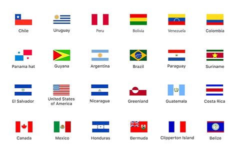 Premium Vector | Flags of the countries of the Latin America continent ...