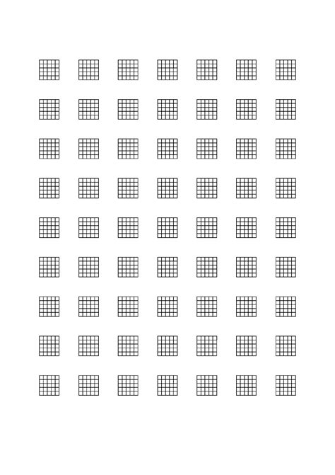 Sample Chord Chart for 6-String Instrument on Letter-Sized Paper Free Download