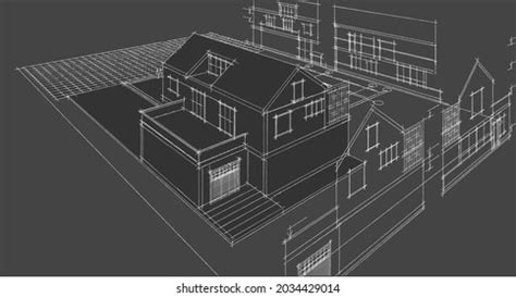 Modern House Plan 3d Illustration Stock Illustration 2034429014 ...