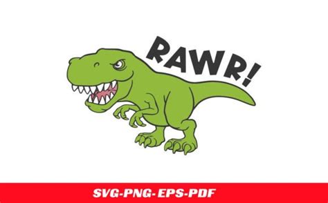 Rawr Trex Dinosaur Graphic By Rajjqueen Creative Fabrica