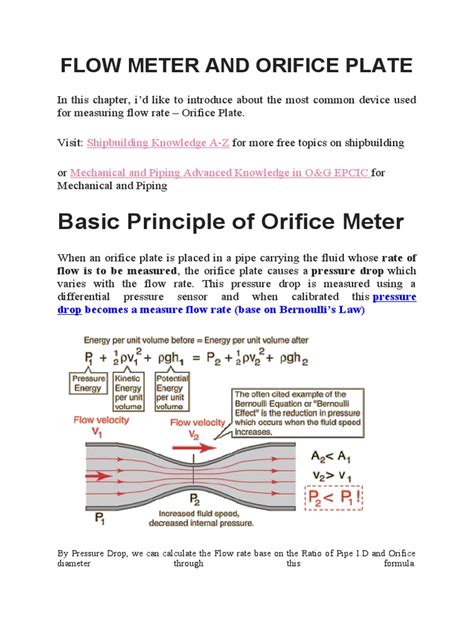 Flow Meter and Orifice Plate | PDF | Flow Measurement | Gas Technologies