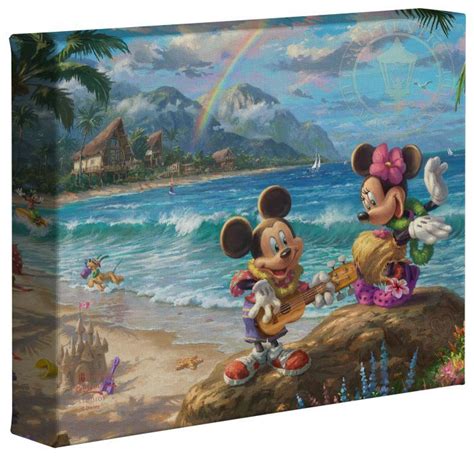 Mickey And Minnie In Hawaii X Gallery Wrapped Canvas Arte