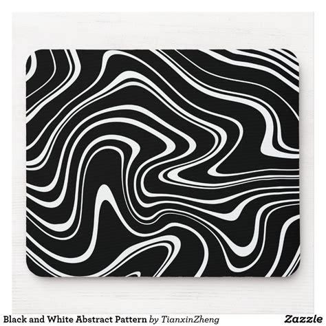 Black and White Abstract Pattern Mouse Pad | Zazzle | Black and white ...