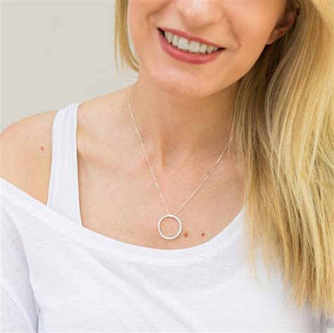 Mindfulness Silver Circle Affirmation Necklace By Synergy Jewellery