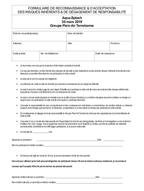 Remplissable En Ligne Formulaire De Reconnaissance Dacceptation Fax