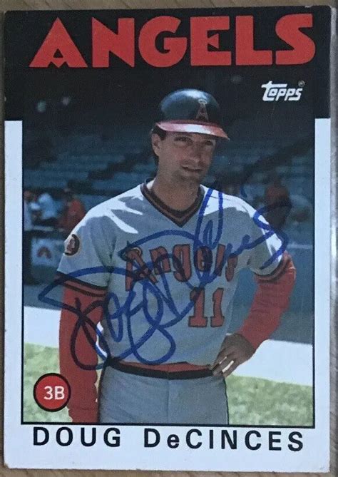 Doug Decinces Autographed Baseball Card California Angels 1986 Topps