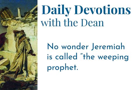 The Weeping Prophet Daily Devotions With The Dean Cathedral Church