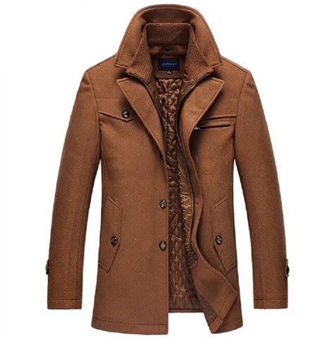 New mens winter wool Coat Men Slim Fit Fashion Jackets Mens Casual Warm ...