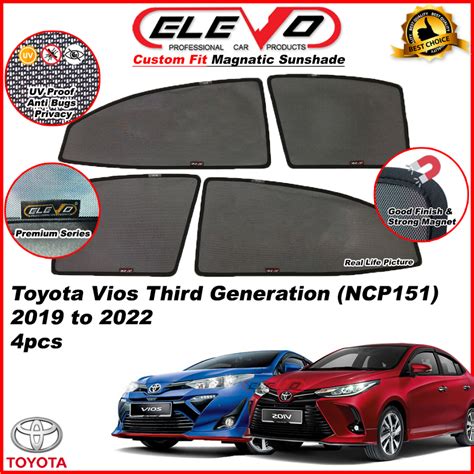 ELEVO Toyota Vios 2019 To 2022 NCP151 GR Magnetic Custom Fit Sunshade