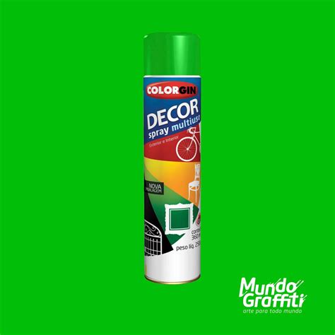 Tinta Spray Colorgin Decor 8731 Verde Brilhante 360ml Mundo Graffiti