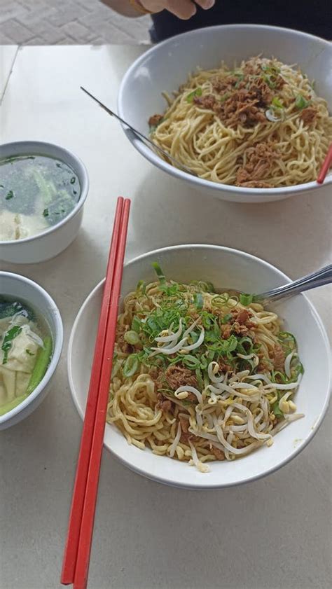 mie pangsit  sumatra xindonesia  stock photo image
